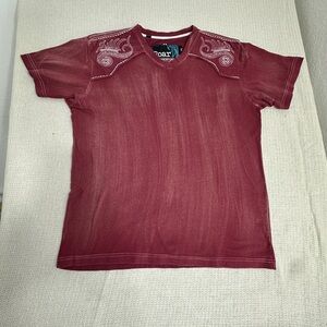 Roar Maroon Embroidered Short Sleeve Tee